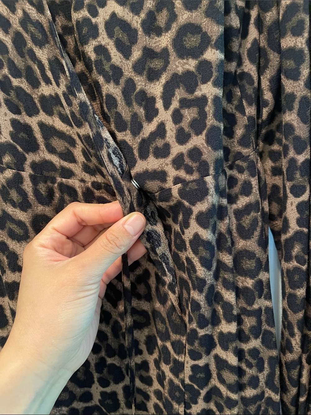 H&M Leopard Print Wrap Maxi Dress - Brown/Black - Picture 2 of 7